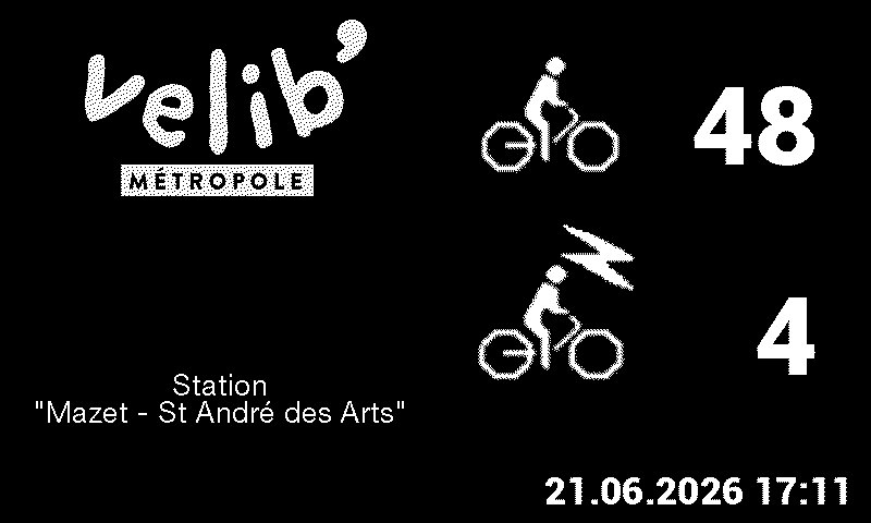 Rendu plein écran : 48 vélos mécaniques et 4 vélos électriques disponibles à la station Mazet.
